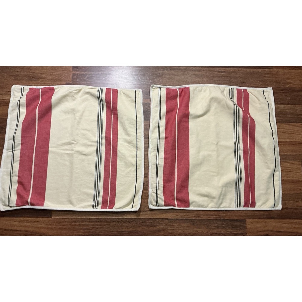 Chaps Ralph Lauren French Riviera Euro Shams Ticking Stripe Cotton Set of 2 **